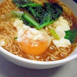 節約♪カブの葉とネギの玉子ラーメン♪